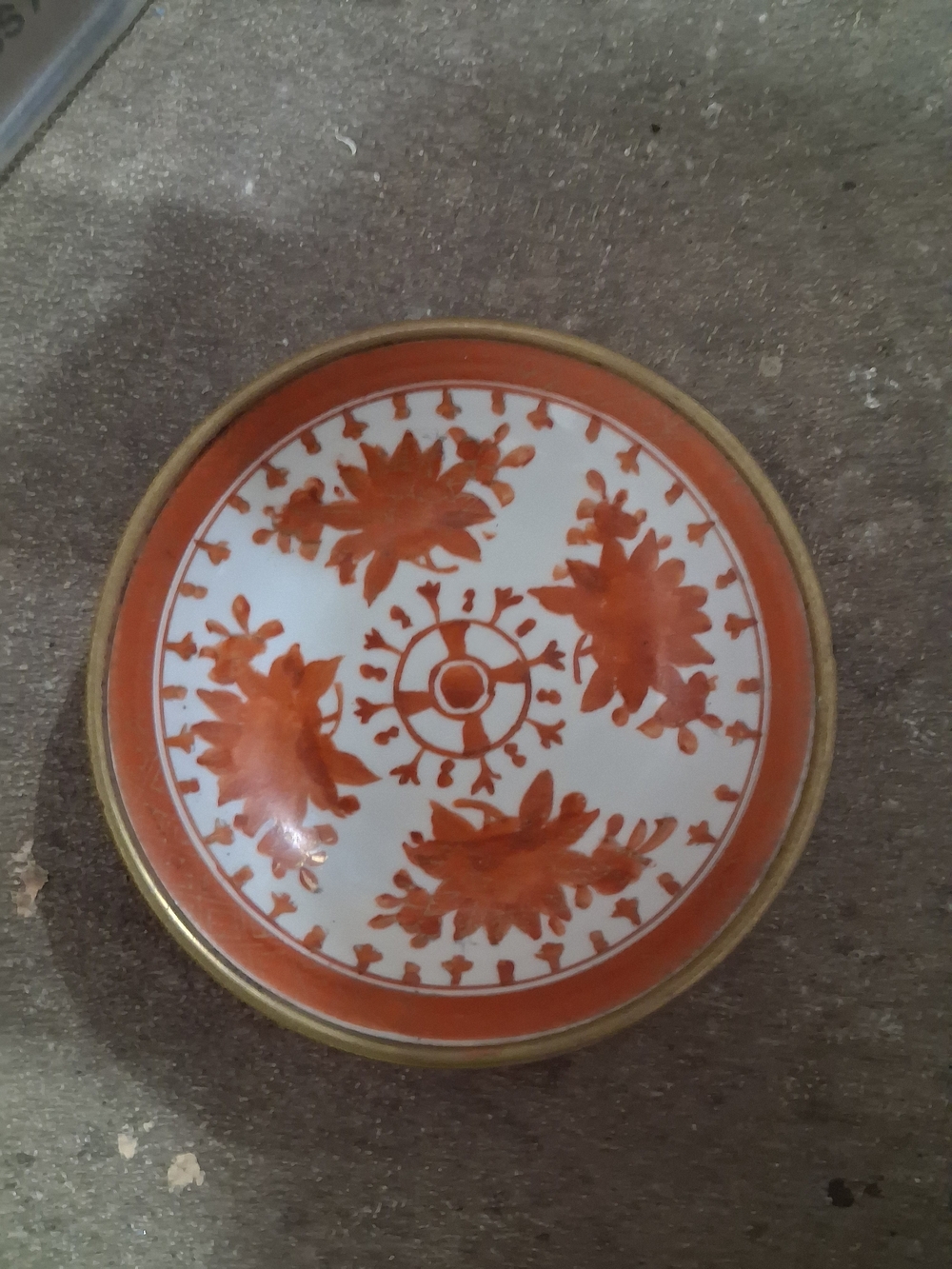 Vtg Japanese Porcelain Ware Lord & Taylor Brass And Porcelain Bowl